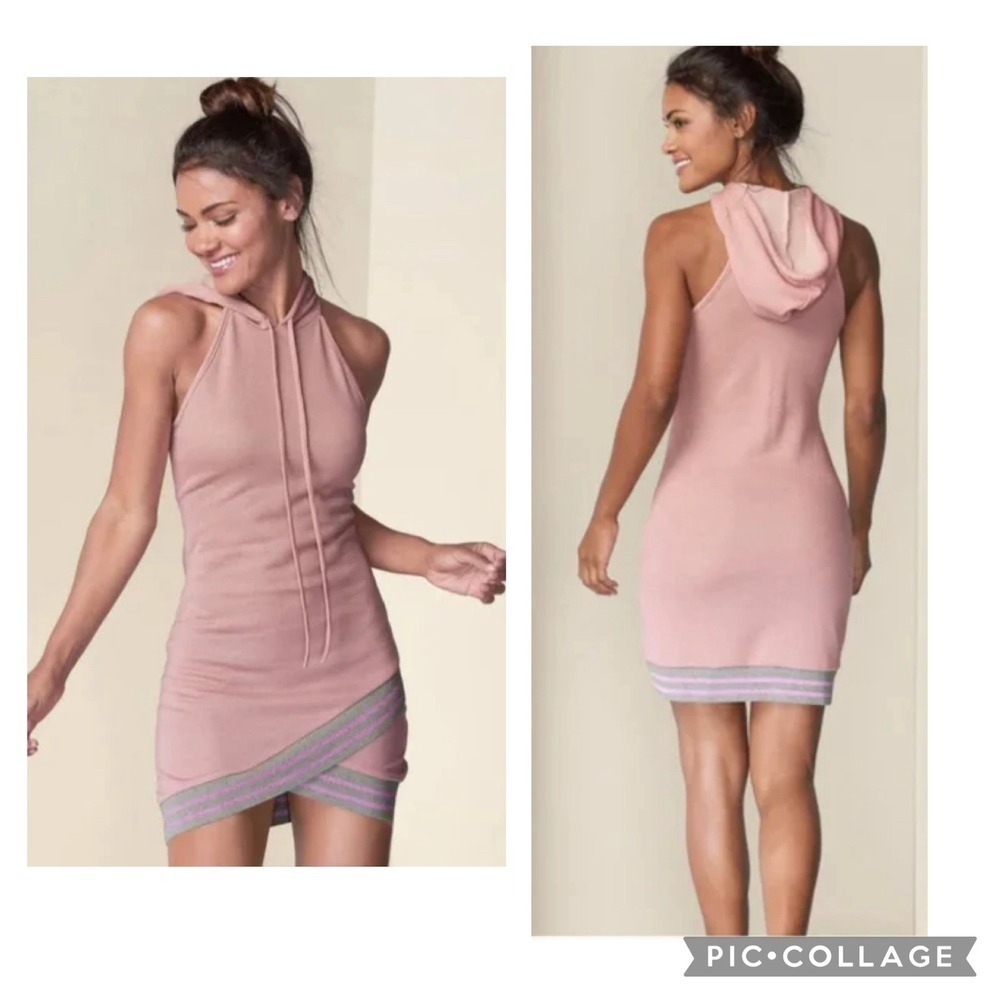 Venus Pink Hooded Sleeveless Dress, XL‎